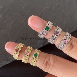 Anel de cauda, anel de pé, anel de junta, Material de cobre zircão Micro-incrustado Design de renda retrô sentimento min