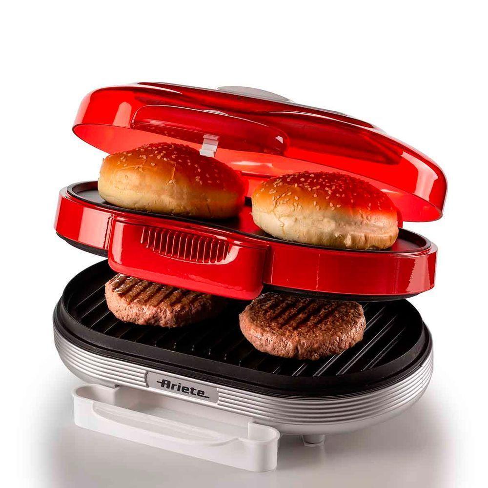 Grill Ariete Party Time Retrô com Placas Duplas Antiaderentes Vermelho 1200W 220V — imagem 2 de 2
