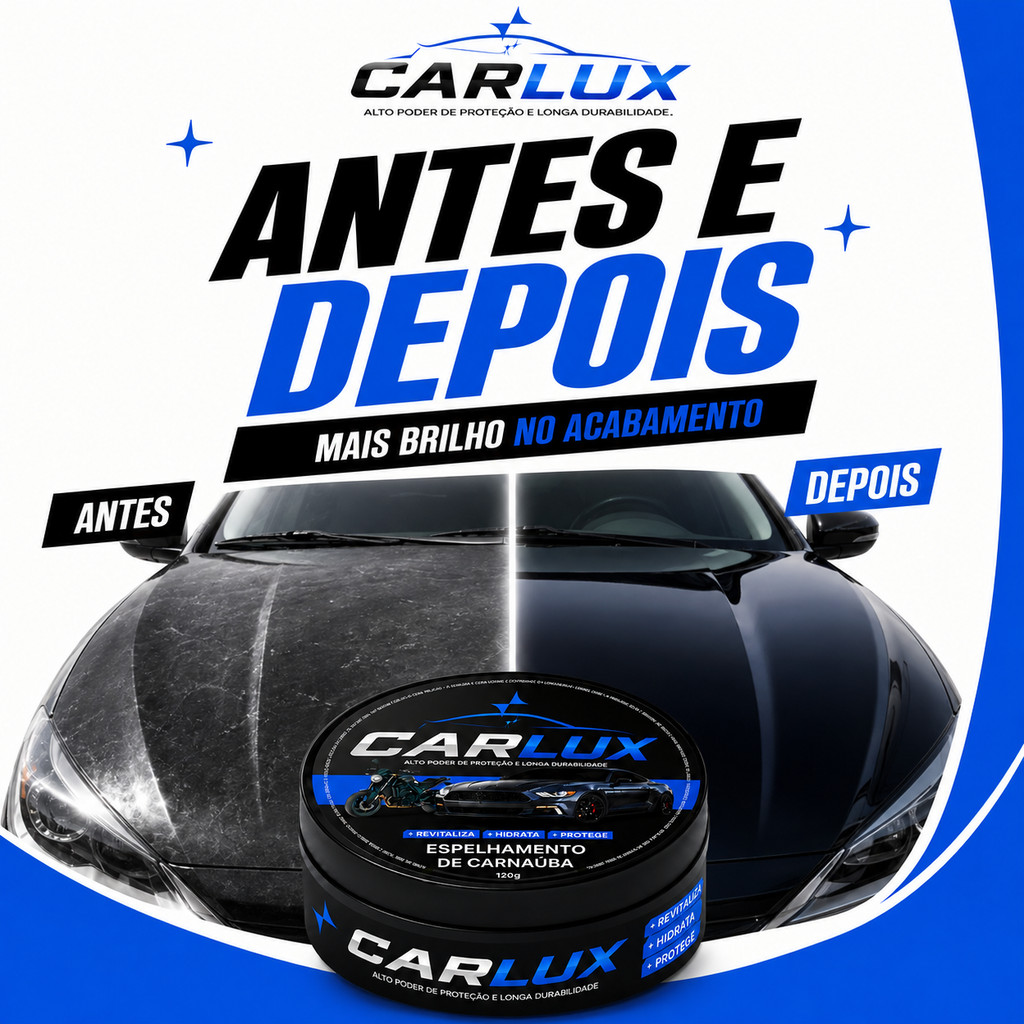 Cera Carnaúba Automotiva 120g - Brilho Profundo, Toque Liso e Repelência à Água