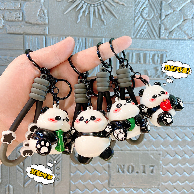 Chaveiro de panda, pingente fofo, chaveiro de carro em estilo cartoon, pequeno presente, decoração em forma de figura.