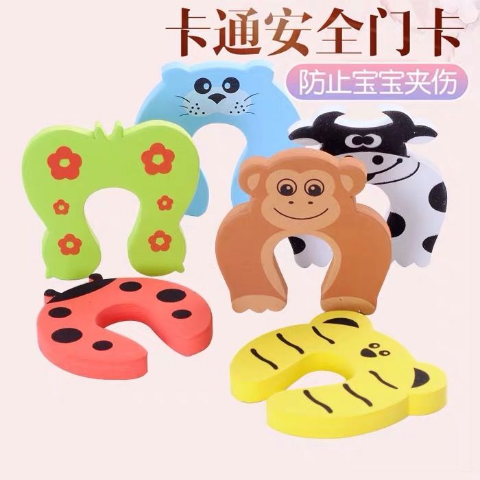 Cartão de porta de segurança de desenho animado, plugue de porta de bebê, clipe de porta infantil, Anti-pitada, mão, car