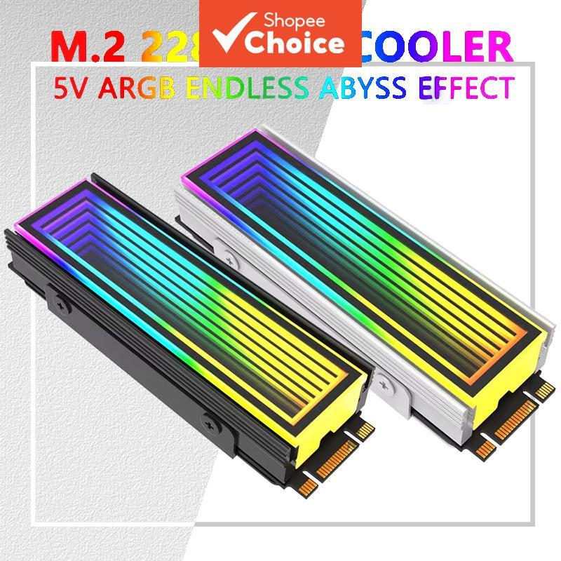 TEUCER Dissipador de Calor para SSD M.2 2280 5V ARGB Sincronizado de Alumínio Radiador de Resfriamento de Unidade de — oferta na Shopee