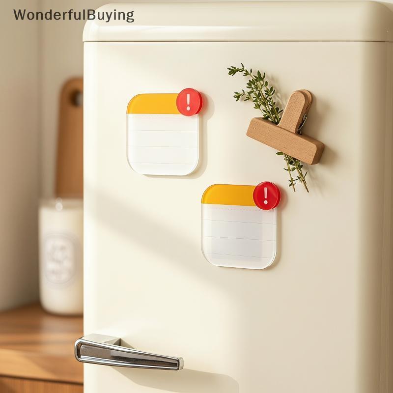 Transparente Mini Acrílico Seco Apagável Geladeira Placa De Mensagem Ímã Quadro Branco Para Lembrete De Aniversário Pres