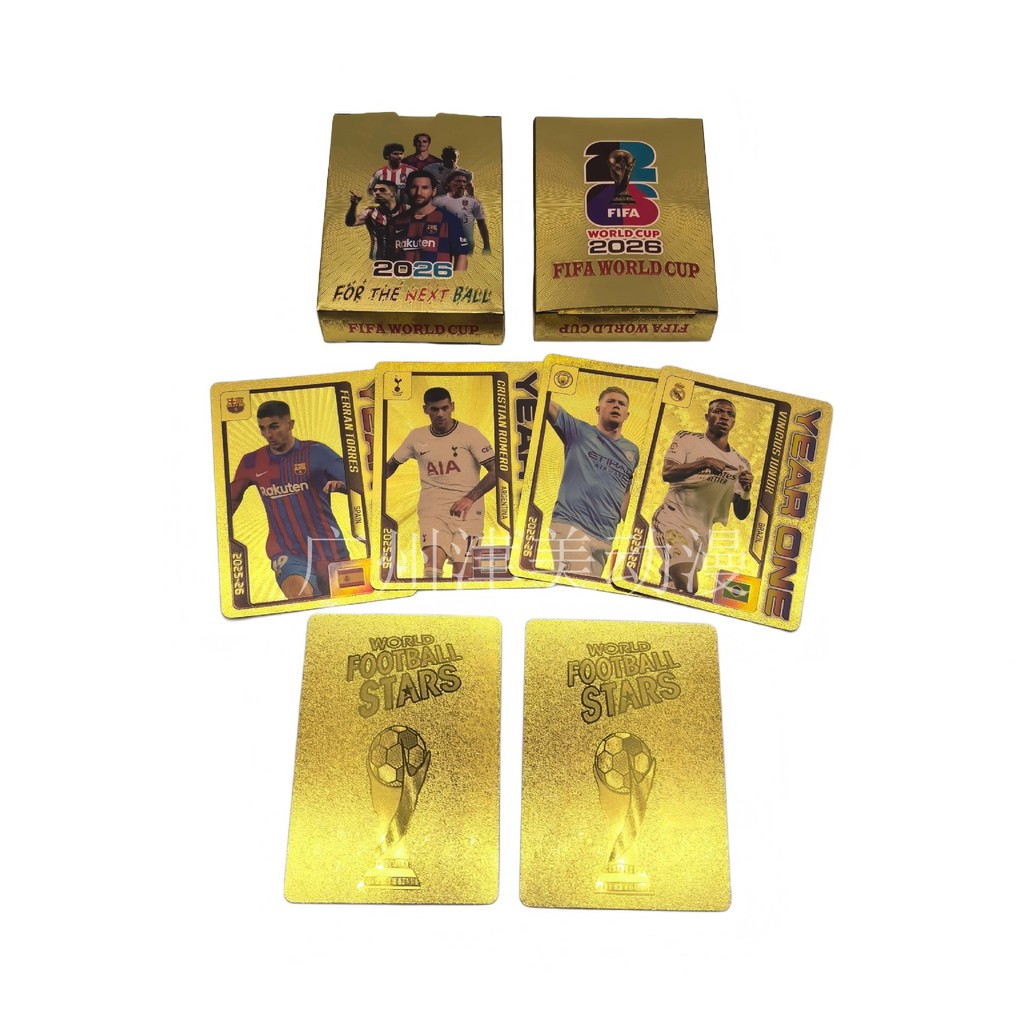 [Cartão dourado] Cartão estrela de futebol da Copa do Mundo 2026 Megamo 55 Cartões de folha de ouro Messi C Luo Star Col