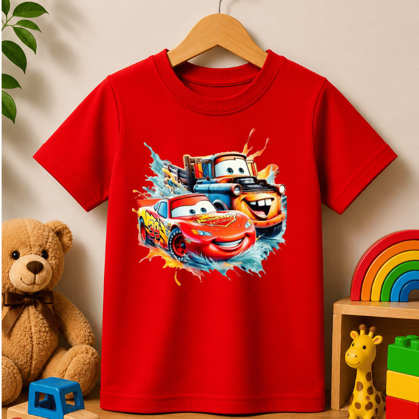 Camiseta Infantil Menino Estampada Carros Corrida T-Shirt 100% Algodão Infantil Confortável e Estilosa