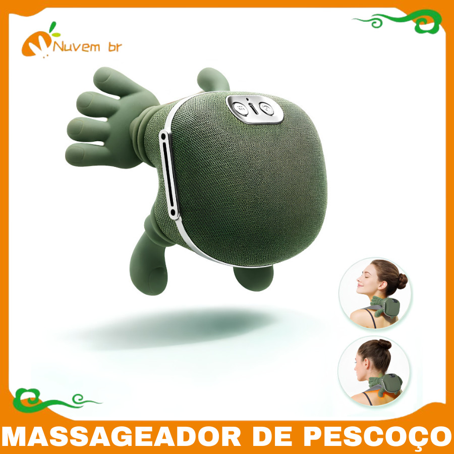 Massageador de Pescoço e Ombro 8 Pontos com Aquecimento | Alívio de Tensão e Relaxamento Profundo - NUVEM