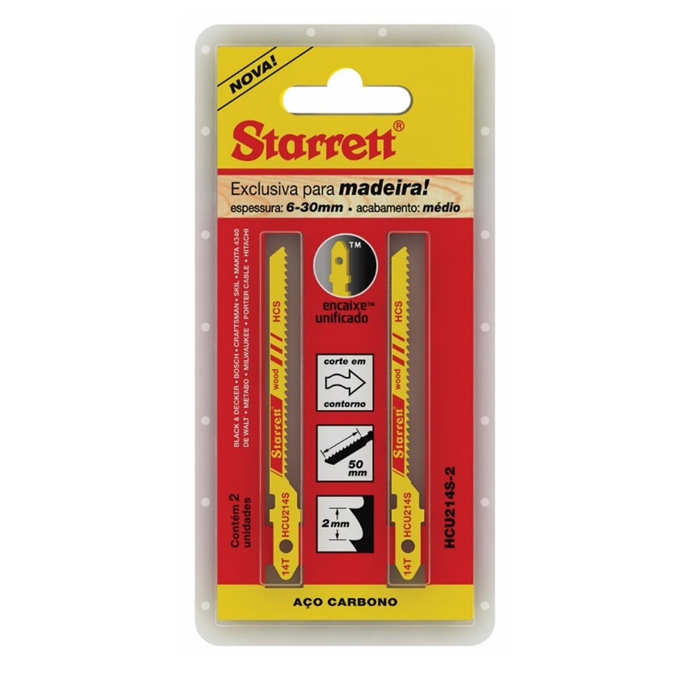 Lâmina serra tico tico 82 mm 14 dentes para madeira 2 peças - HCU214S-2 Starrett