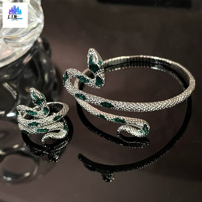 Pulseira Escura Em Forma De Cobra – Joias Transfronteiriças De Abertura De Anel Estilo Ins Para Homens E Mulheres
