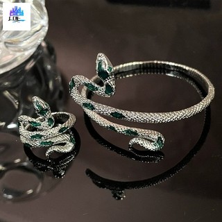 Pulseira Escura Em Forma De Cobra – Joias Transfronteiriças De Abertura De Anel Estilo Ins Para Homens E Mulheres