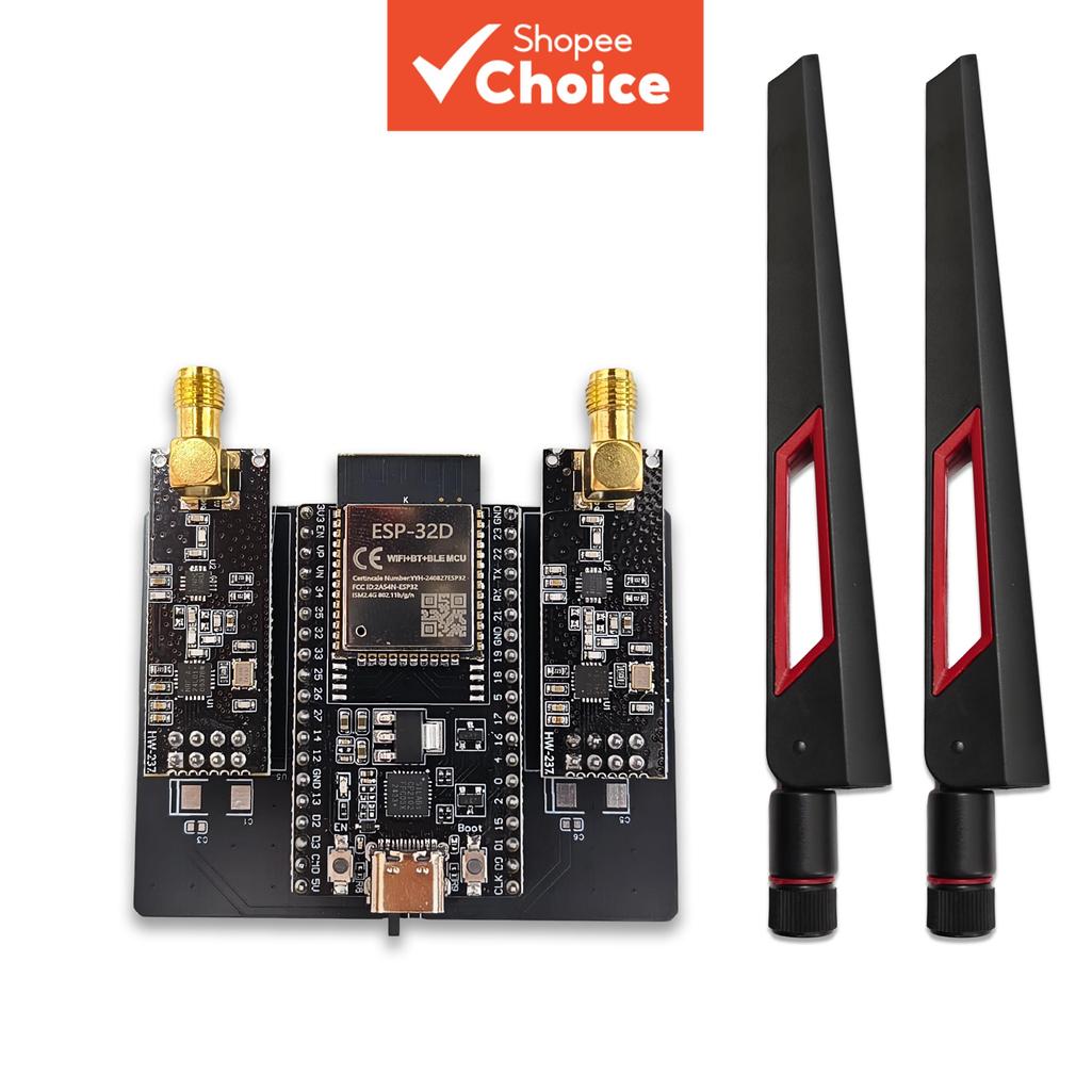 Placa de desenvolvimento do módulo NRF24L01 PA LNA 2.4GHz ESP32 DevKitC, suporta sinal WiFi Bluetooth e antena