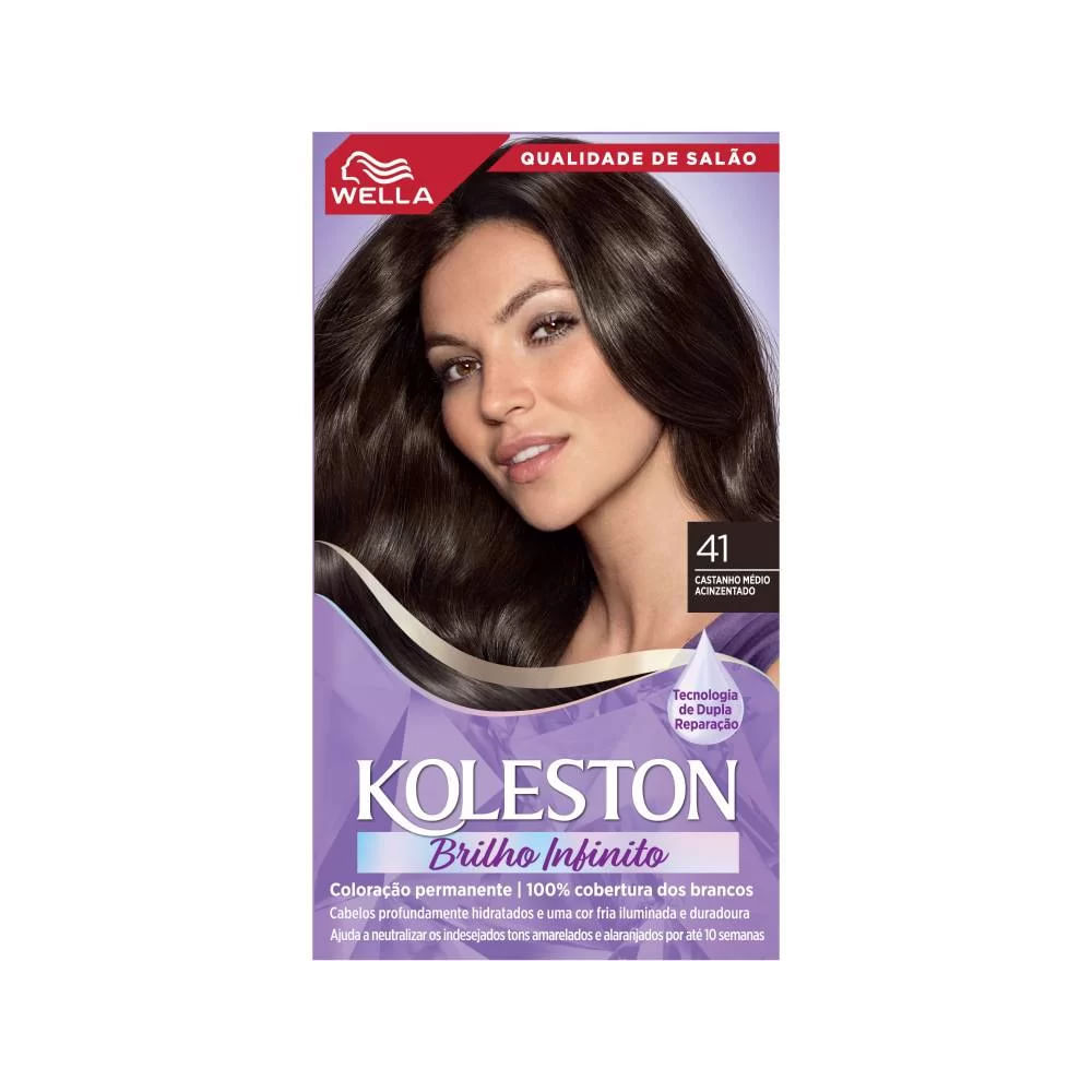 Tintura Koleston Castanho Médio Acinzentado 41