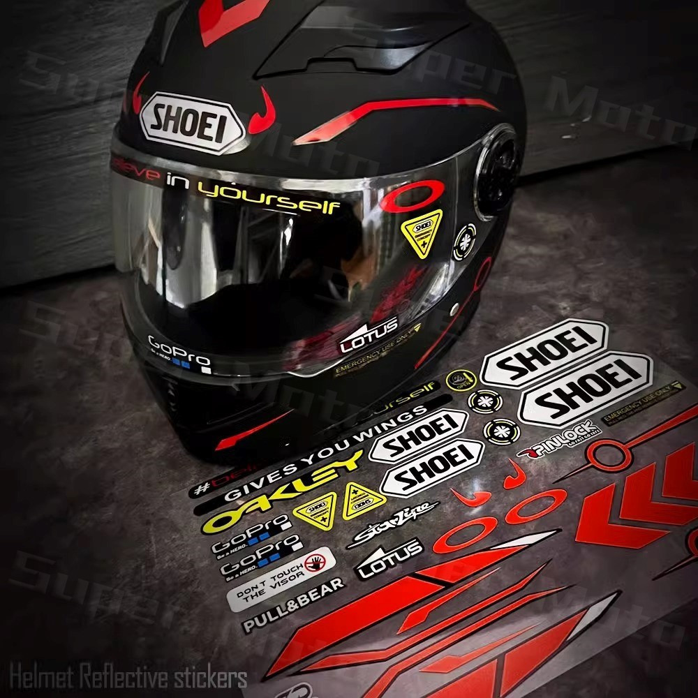 novoAdesivo Refletivo Para Capacete , Viseira , Lente De Vidro-Brisa , Decalques À Prova D'água , Acessórios Motocicleta