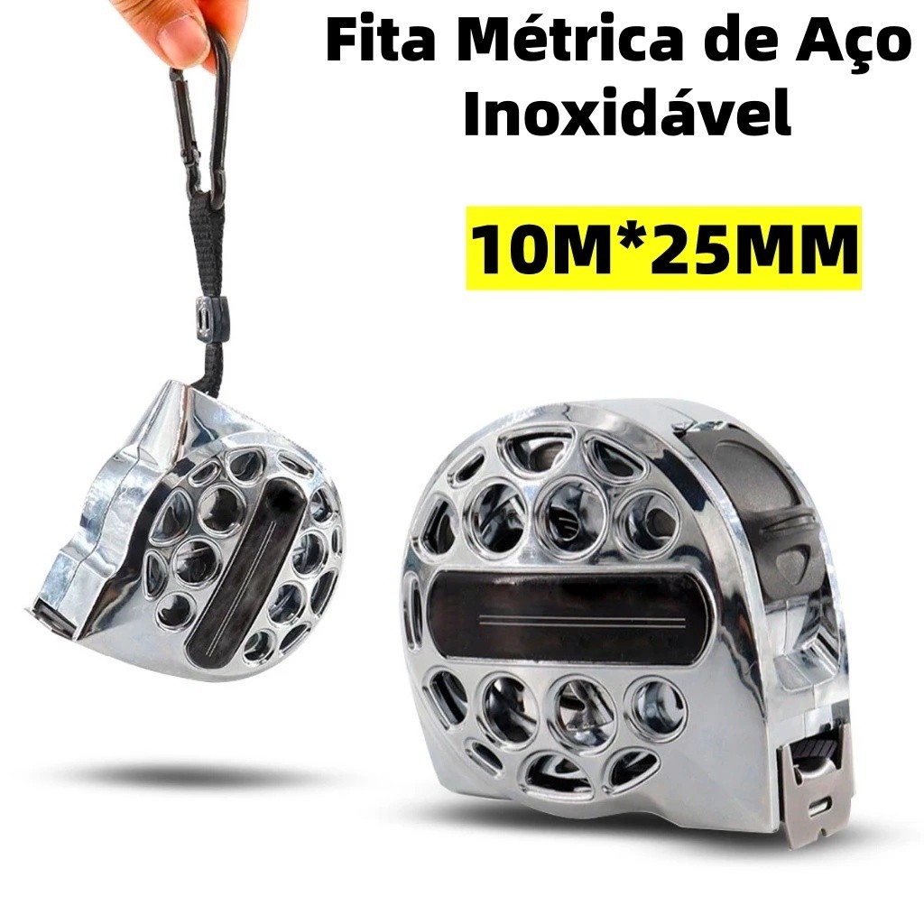 Fita Métrica De Aço Inoxidável de Alta Precisão 3/5/7,5/10m Profissionais–Medidas domésticas e de engenharia