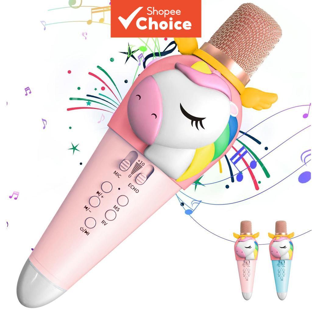 Microfone de Brinquedo sem Fio Bluetooth para Karaokê, Sistema Portátil KTV para Crianças de 3 a 12 Anos, Presente Ideal