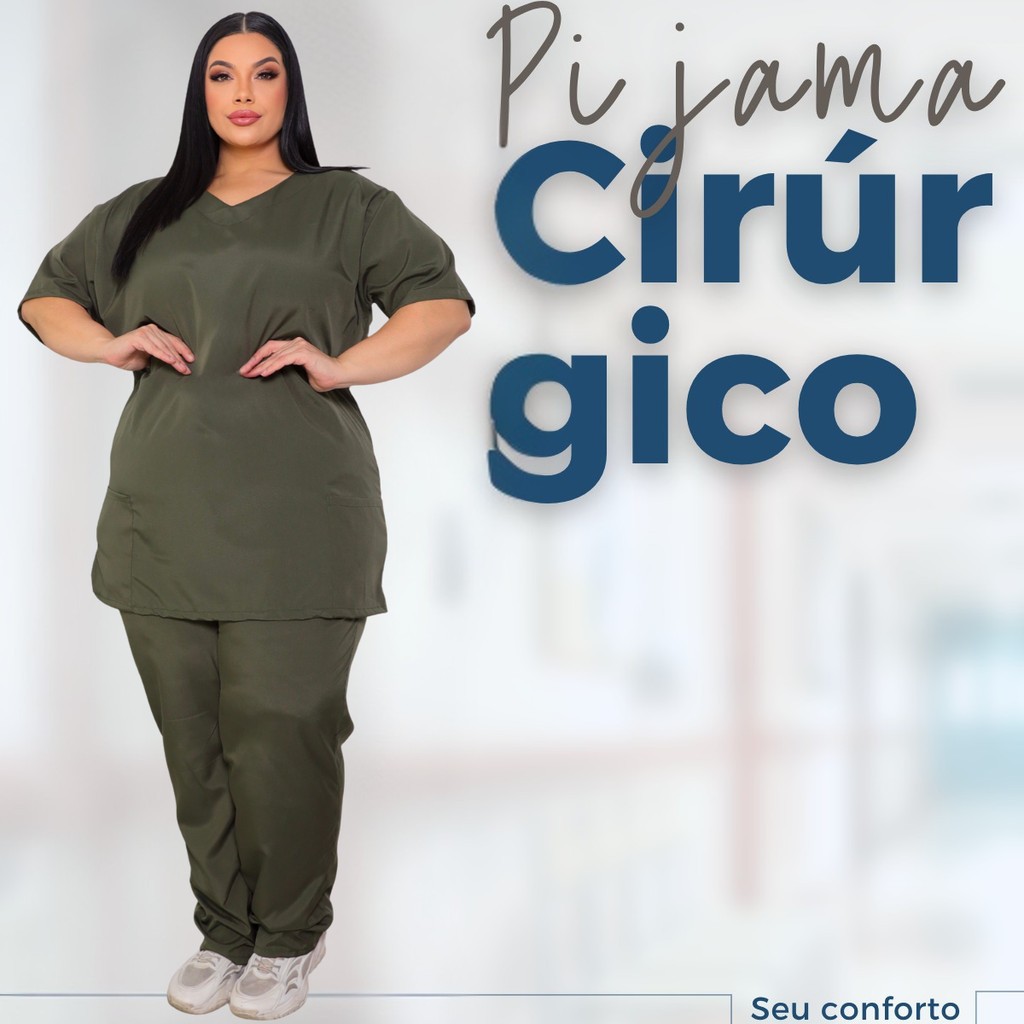 Pijama Cirurgico Feminino Masculino Plus Size Scrub Hospitalar Com Elastano Luxo Confortavel