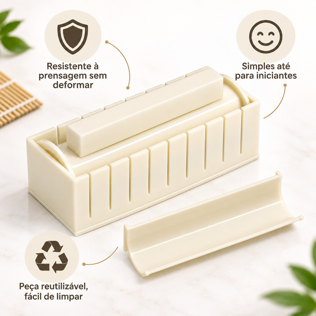 Molde de Sushi Forma Fazer Sushi Caseiro Kit Cozinha Japonesa Prático Antiaderente 19,5cm CHEF D · foto 2