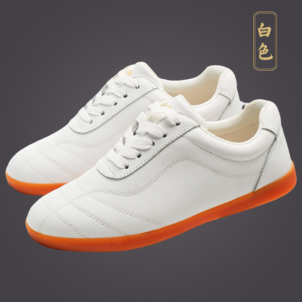 Tai Chi Sapatos de couro com sola de tendão de carne Sapatos de artes marciais Sapatos de prática Jin de oito segmentos 