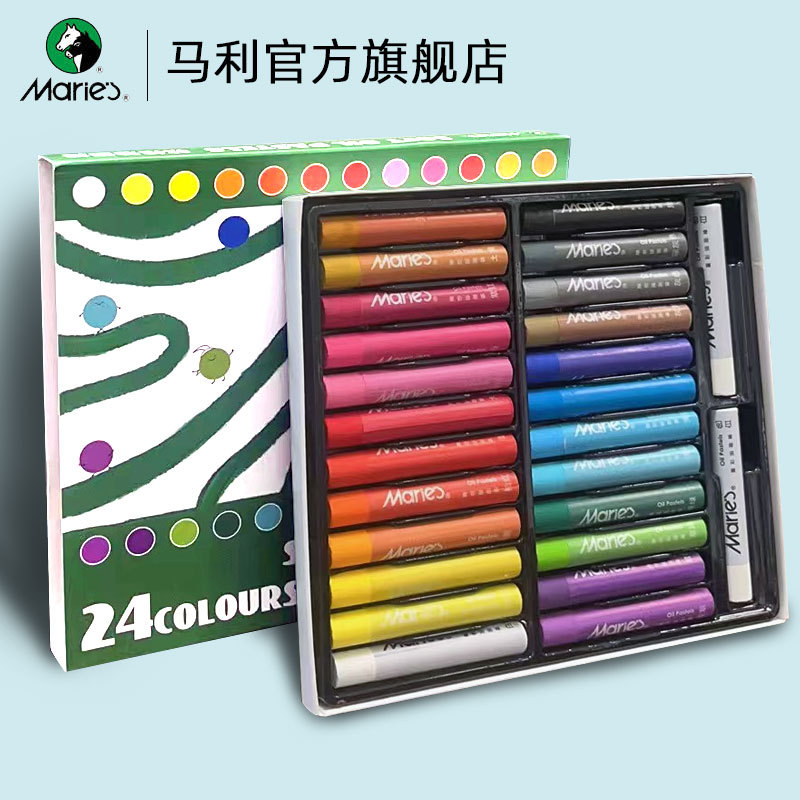 Marley Soft Heavy Color Oil Pastel Set 24 Cores Óleo Pastel Óleo Pastel Smear Pen Óleo Macio Pastel Branco Cor Pesada Ól