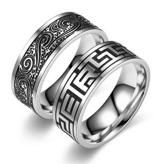 Aço titânio moda ins novo produto nicho Design anel masculino único estilo Retro jóias bonito anel