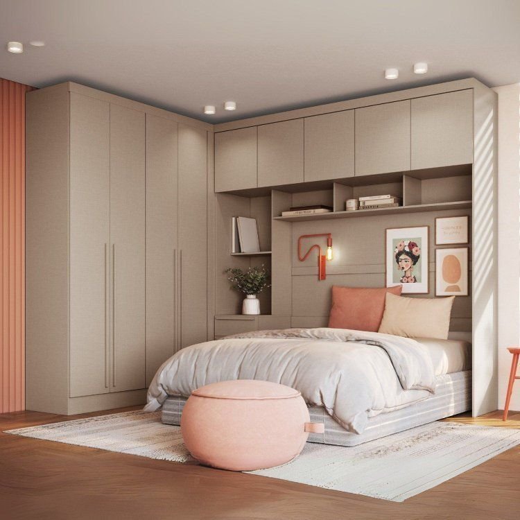 Guarda-Roupa Modulado Casal 10 Portas 3 Gavetas Marrom/Duna Duna