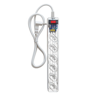 iCLAMPER Energia 6 Tomadas LCF Transparente Filtro de Linha e Protetor Elétrico DPS Bivolt