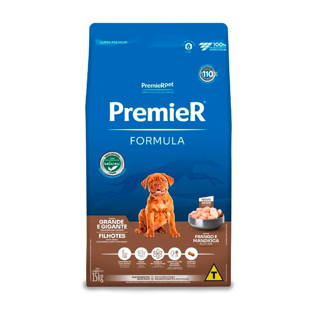 Ração Premier Fórmula Cães Filhotes Raças Grandes Frango 15kg
