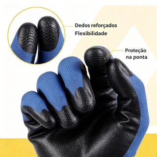 Luva Multiuso Nitrílica EPI CA 53.499 para Mecânica, Construção e Manutenção, Tamanhos M e G