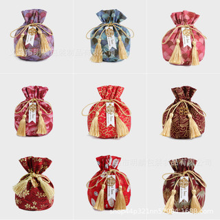 Saco de doces de casamento chinês presente criativo saco de lembrança saco de pano de doces de casamento caixa de doces 