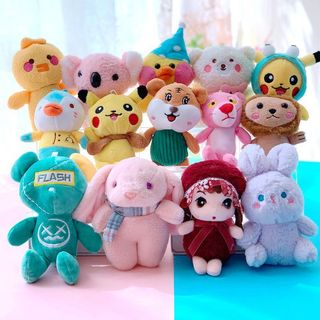 Bonito pequeno Animal dos desenhos animados boneca chaveiro 13cm brinquedo de pelúcia boneca pingente pequeno Ragdoll vá