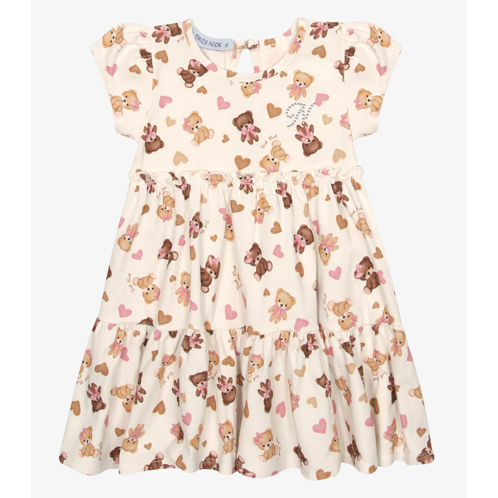 Vestido Infantil Cotton Trick Nick Bege