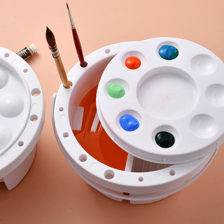 Ruida Balde de arte portátil Caneta aquarela Balde de lavagem Guache Pintura de tinta Multifuncional Caneta redonda Bald