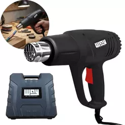Soprador Térmico 2000W 350°C 600°C Pistola De Ar Quente Com Maleta Bicos Raspador Espátula E Acessórios