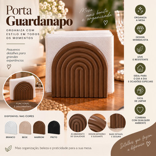 Porta Guardanapo Decorativo Mesa Posta Moderno Elegante Organizador Guardanapos Decoração