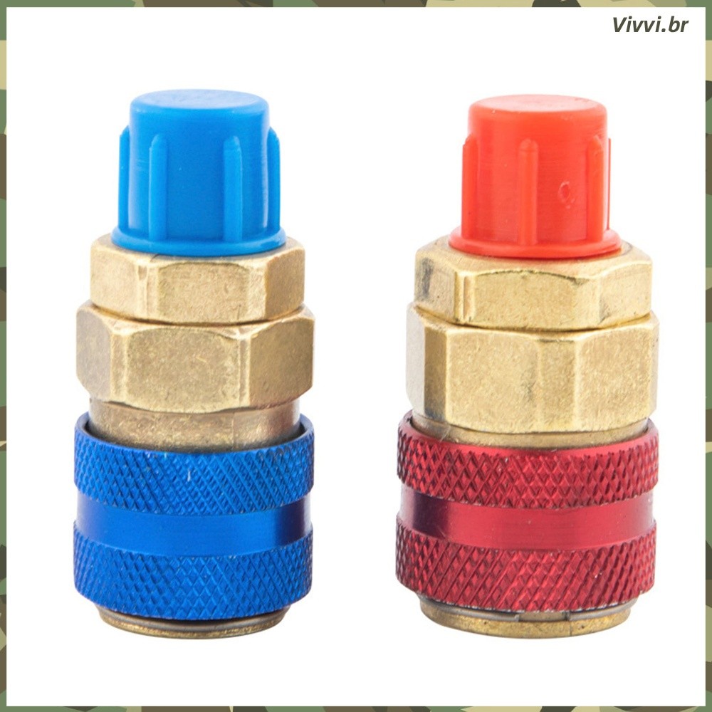 Kit De Conectores Rápidos De Ar Condicionado De Carro R134A Durável 2 Peças Com Rosca SAE _VVI