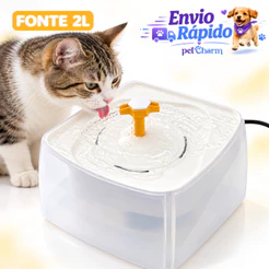 Bebedouro Fonte Para Cães e Gatos 2L Água em Movimento Limpa Fresca