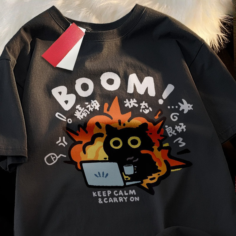 [Camiseta Premium Algodão Puro]LA Plus Size Unissex-Oversized Confortável Estilo Casual Camiseta Tecido Respirável#15026