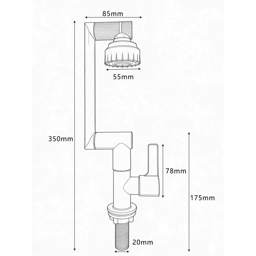 Torneira Monocomando Preto Fosco Braço Mecânico 1080° Giratória Dois Jatos Instalação Rápida Design Moderno ABS — imagem 2 de 2