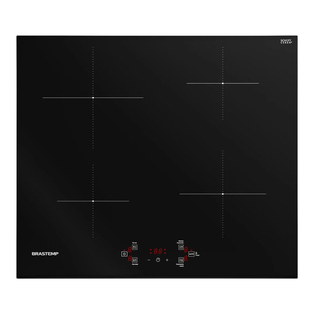 Cooktop 4 Bocas de Indução Brastemp com Funções Especiais - BDJ60BE