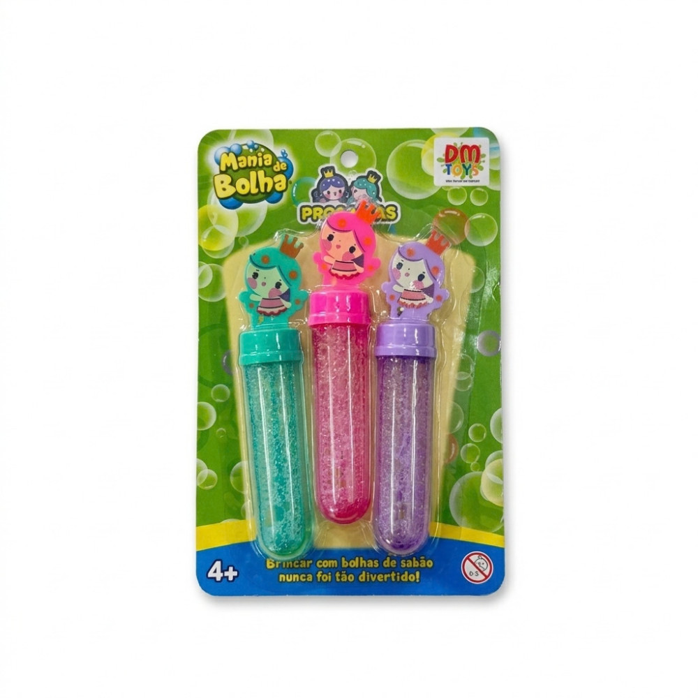 Brinquedo Bolhas de Sabão Infantil Princesas DM Toys