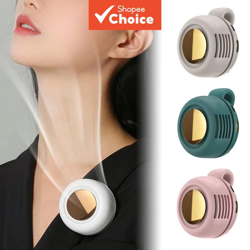 Ventilador pequeno portátil de clipe com botão, mini de cintura, sem hélice, para uso ao ar livre