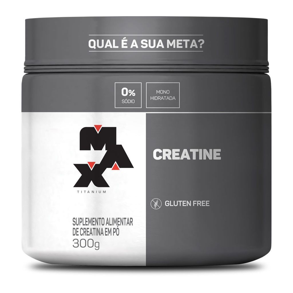 Creatina Pura Max Titanium 300g Monohidratada Sem Sabor Máximo Desempenho
