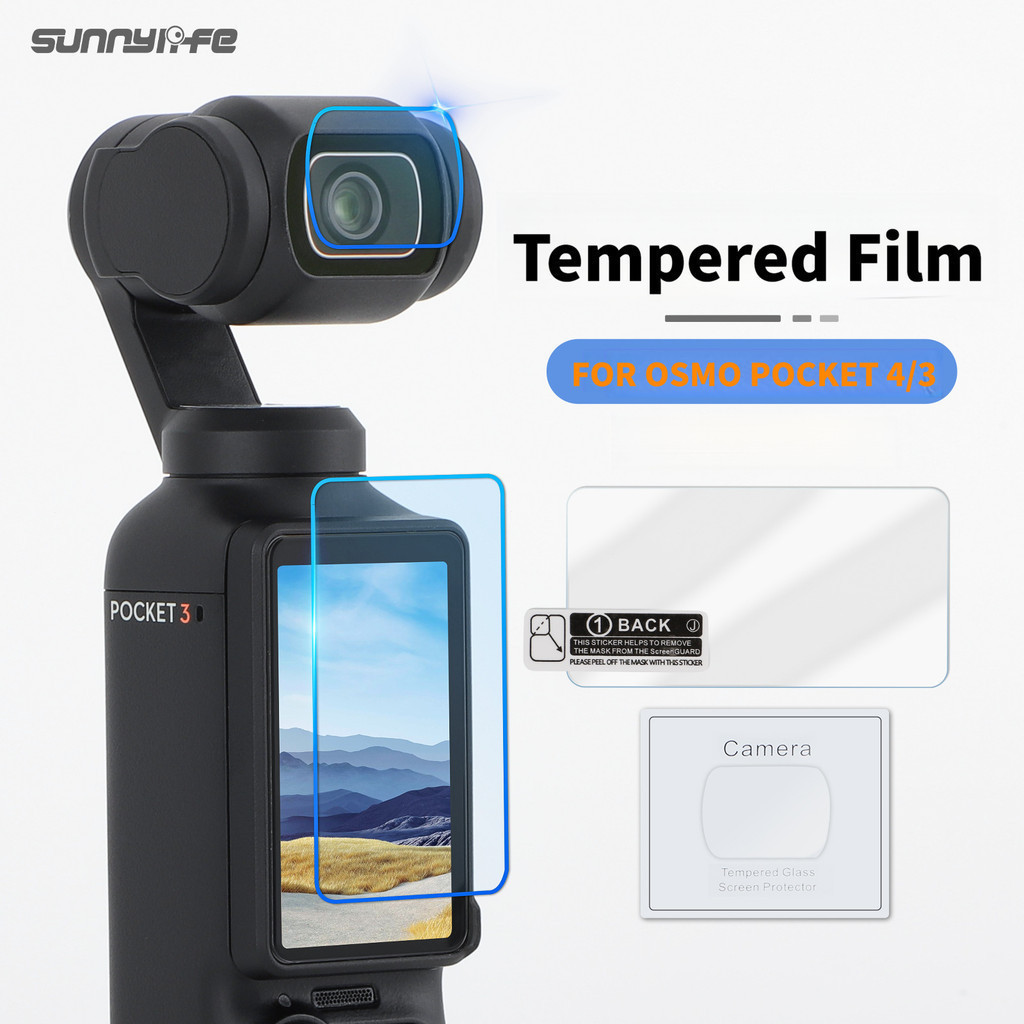 Película protetora temperada Sunnylife OSMO POCKET 4/3, acessórios, película para lente e ecrã, película anti-impacto de