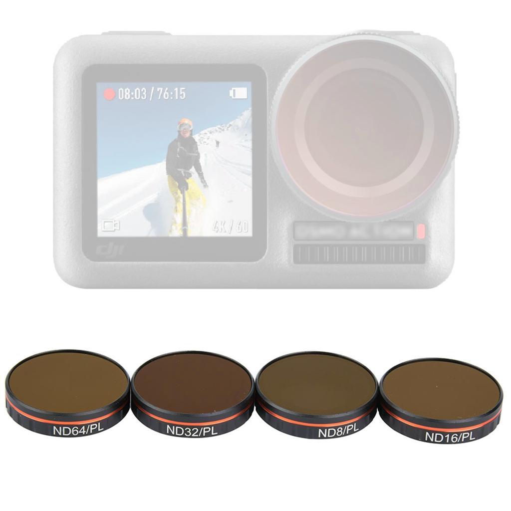 Kit de filtro de lente 4 em 1 8PL 16PL 32PL 64PL Filtros ND para DJI Osmo Action Camera Controle Exposição à luz