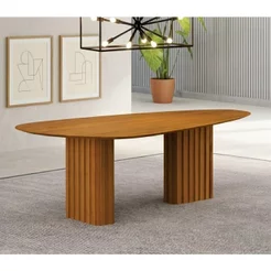Mesa para Sala de Jantar com Tampo Orgânico 75x180x90cm Marrom/Freijó 180