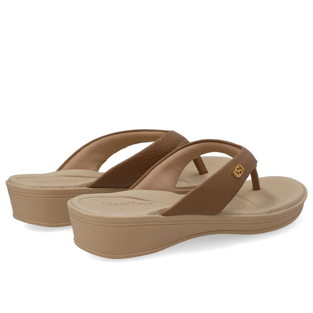 Chinelo Salto Plataforma Couro Marrom — imagem 2 de 2