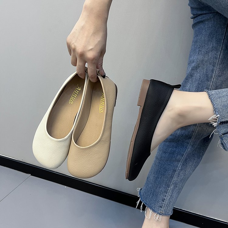 35-43 sapatos femininos de tamanho grande 42 novo estilo de couro macio sapatos de sola macia 41 confortável plana de so