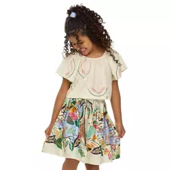 Conjunto Infantil Menina Cantarim Brasilidade Elian Bege