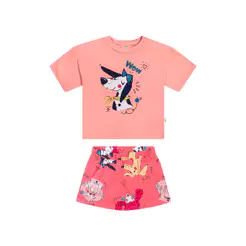 Conjunto Infantil Menina Estampa Lúdica Elian Coral