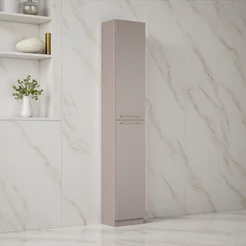 Paneleiro 2 Portas 40cm 100% MDF Rodaé em PVC Dobradiça Slow Motion Essence Itatiaia Cinza/Fendi