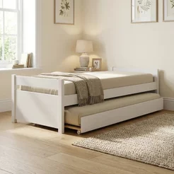 Bicama Solteiro com Auxiliar 90x190cm Madeira Dácia Branco Yescasa Branco